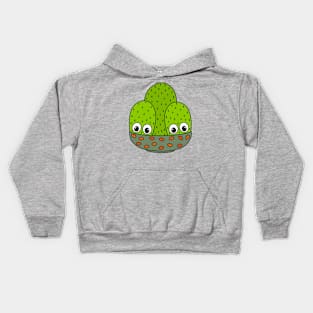 Cute Cactus Design #309: Cacti Bunch In A Bowl Planter Kids Hoodie